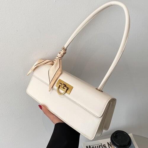 Bag New Female 2021 Spring Tide Web Celebrity Ins One Shoulder Alar Package Contracted Brim Baguette Package Shoulder Bag