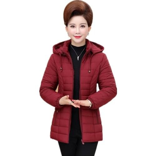 New Winter Women Down Cotton Jacket Fashion Solid Thicken Hooded Feather Jacket Keep Warm Casual Plus Size Slim Coat RE2494