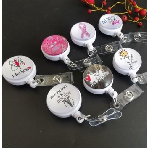 New Arrival Top Quality Retractable Doctor Nurse Badge Reel Fashion Cartoon cute Students ID Card Badge Holder