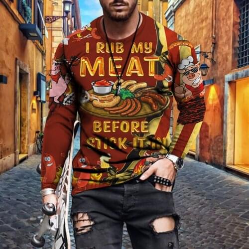 Autumn 3D Printed Fashion Casual T-Shirt Mens Round Neck Long Sleeve Tops Streetwear Mens Plus Size T-Shirt For Male XXS-4XL