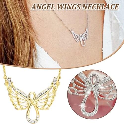 Angel Diamond Lady Necklace Wedding Tourism Commemorative Alloy Material Electroplating Process XIN-Shipping