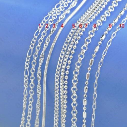 Necklaces Cottections !1PC 30" Fine 925 Sterling Silver Jewellery Necklace Chains+Lobster Clasps For Pendant Jewelry Hot