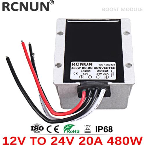 RCNUN 12V TO 24V 19V 1A 3A 5A 10A 12A 15A 20A Step-up Boost DC DC Converter 12 Volt to 19 Volt Car Laptop Power Supply Charger