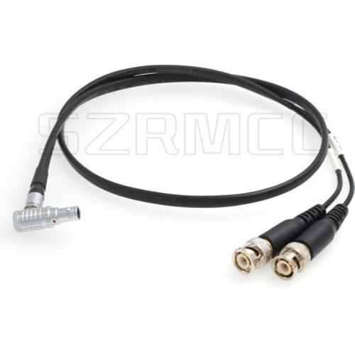 Right Angle 0B 5 Pin Male to 2X BNC Time Code Input Output Cable for Arri Camera Sound Devices XL-LB2