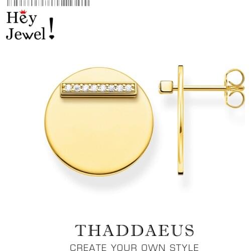 Ear Studs Gold Plated Disc Together,2020 Summer Earrings Day-to Day Gift Individual Style 925 Sterling Silver Jewerly For Women