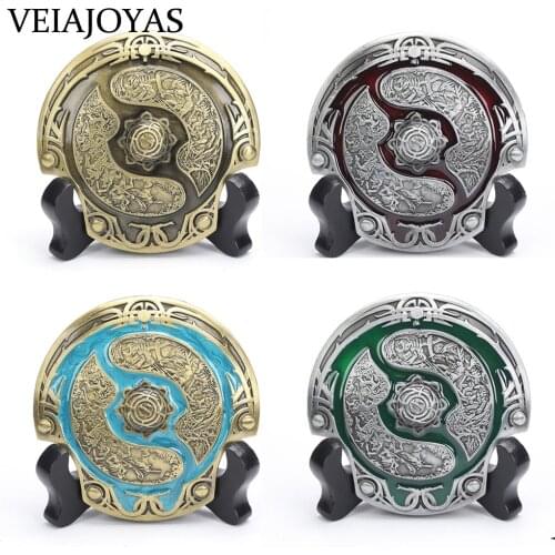 Ti5 Ti6 Champion Shield Ti7 DOTA2 Alloy Shield Ti8 ti9 Collection Immortal Champion Shield Metal Object Ornament Wooden bracket