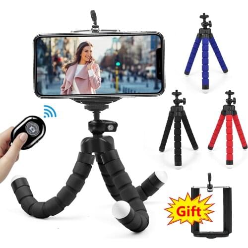 New Mini Flexible Sponge Octopus Tripod for iPhone Samsung Xiaomi Huawei Mobile Phone Smartphone Tripod for Gopro 9 8 7 Camera