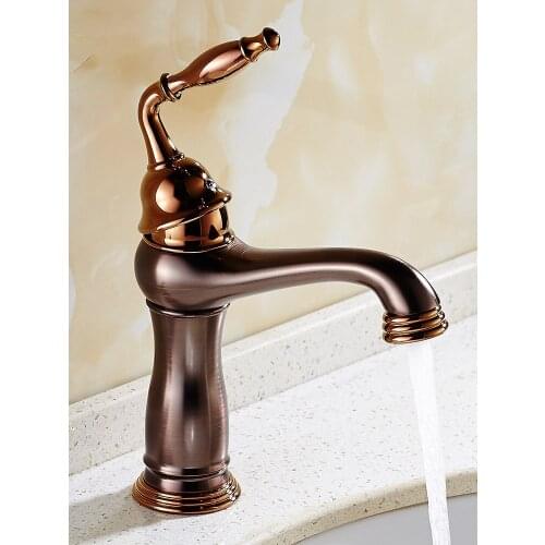 Basin Faucets Brass Oil Rubbed Bronze Bathroom Sink Faucet Single Lever Deck Washbasin Vessel Water Tap Mixer Black Crane 9238