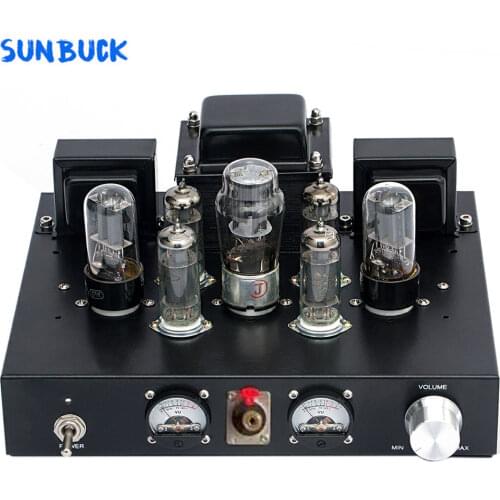 Sunbuck Handmade HiFi 6P1 Vacuum Tube Integrated Amplifier Stereo Single-ended Class A Headphone Amp Sound Tube Amplifier Audio