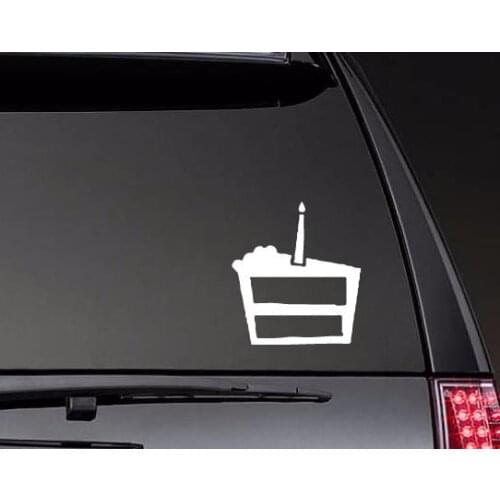 Birthday Cake Slice Vinyl Car Decal Stickers Pattern Decor ZP0357