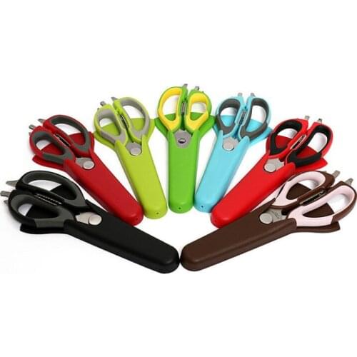 High Quality Kitchen Scissors Magnetic Refrigerator Cutter Strength Chicken Bone Multifunctional Scissors 3pcs/lot