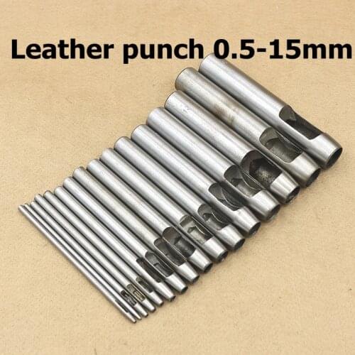High Quality Punching Leather Hole Punch Round Steel Leather Craft Hollow Hole Punch 1mm-25mm Metal Gaskets Plastic Rubber Tools