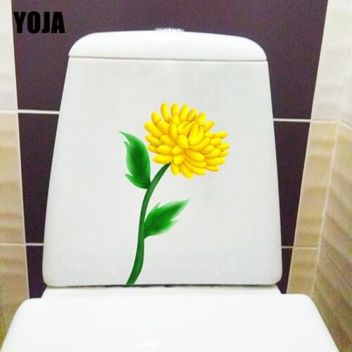 YOJA 15.3X22.8CM Cartoon Yellow Daisy Fresh Home Decoration Fashion Wall Toilet Sticker T1-1251
