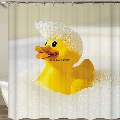 Cute Funny Cartoon Shower Curtain Penguin Cat Panda Waterproof Fabric Bathroom Shower Curtains Polyester Bathtub Screen 180X180