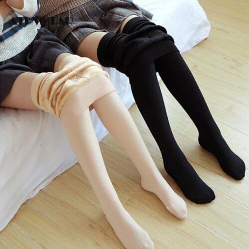 ATHVOTAR Women Winter Pantyhose Warm Thick Velvet Super Stretch High Waist Pantyhose Women Seamless Solid Color Tights