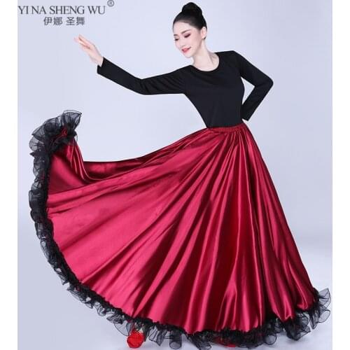 Women Belly Dance Costumes Skirt Adult Spanish Bullfighting Dance Lady Skirt Open Dance Big Swing Skirt Performance Gypsy Wear
