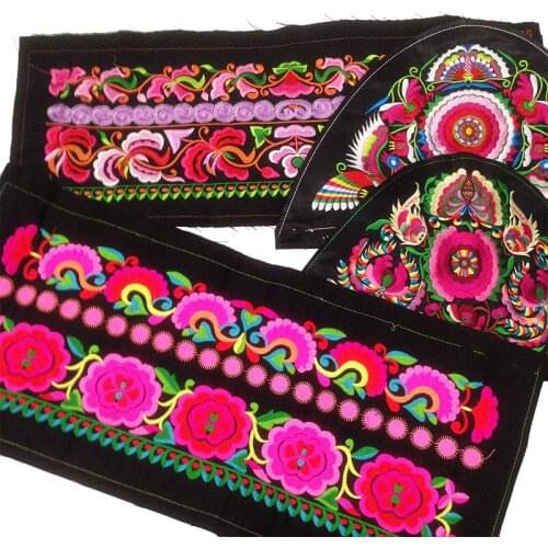 1PCS Embroidery DIY Sewing Patch Ethnic Style Flower Applique Sew on Costume Accessories