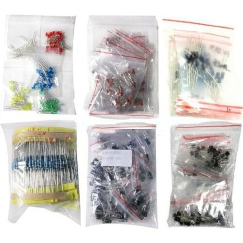 1390pcs Electronic Components Basic Starter Kit LED Diode Transistor Capacitor Resistance Potentiometer Kit For Electrician