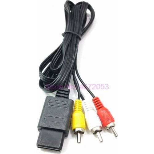 200pcs 1.8m 6FT AV TV 3RCA 3 rca Video Cord Cable For Game cube/for SNES GameCube/for Nintendo for N64 64 Game Cable