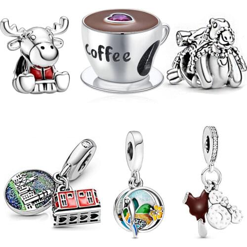 2020 New s925 Sterling Silver Balloon, Carousel Series Charm Beaded fit Original 3mm Bracelet Ladies DIY Jewelry S1574