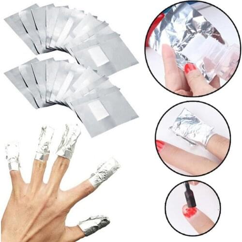 50% Hot Sale 50Pcs Nail Polish Remover Soak Off Gel Foils Wraps Acrylic Removal Cotton Pads
