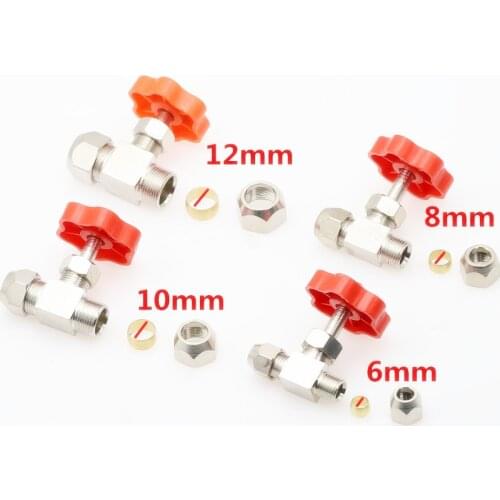 6mm 8mm 10mm 12mm Hole Dia Orange Plastic Handle Metal High Pressure Durable Tube Needle Type Globe Valve