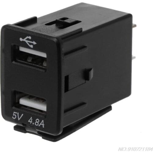 12V Dual USB Car Charger LED Voltmeter 4.8A Power Adapter for nissan Smart Phone D21 20 Dropshipping