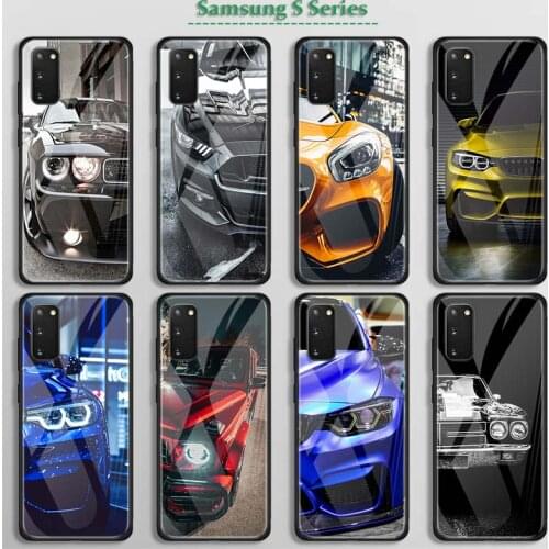 Sports Cars Male Men Phone Case for Samsung Galaxy S20 FE Plus S21 Ultra S10 Lite S8 S9 Plus Glass Shell Cover Funda