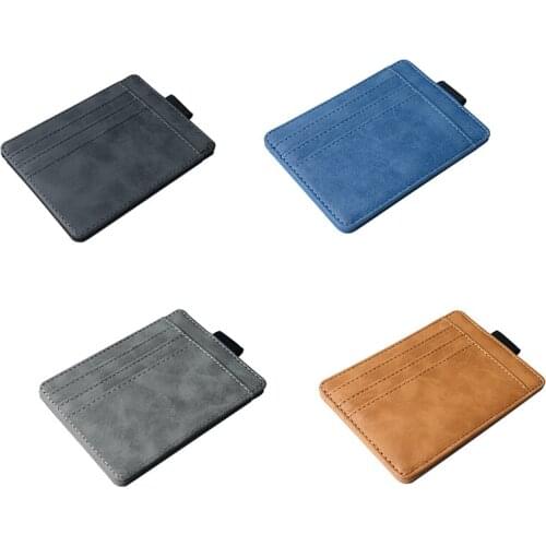 Elastic Band Card Holder Mens Drivers License Holder PU Coin Purse