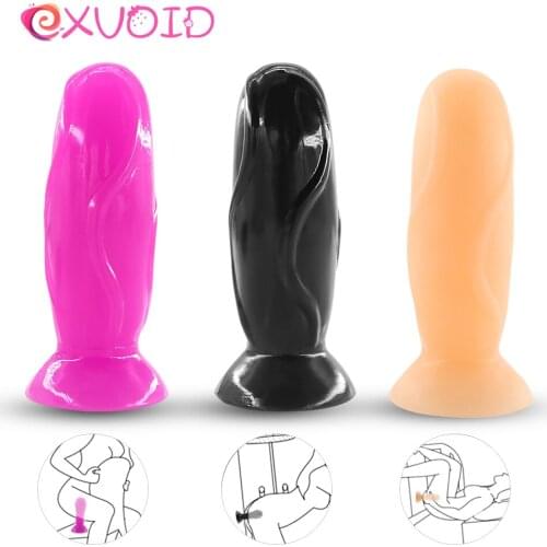 EXVOID Sex Toys for Woman Men Jelly Penis Prostate Massager Real Dick Sex Shop Realistic Dildos for Women Anal Plug Butt Plug