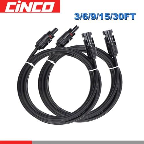 90CM Photovoltaic cable with PV connectors pv cable copper core and waterproof 14 12 10 AWG for solar panel system