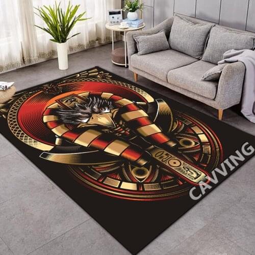 Egyptian God Eye of Horus Egypt Pharaoh Anubis 3D Printed Carpets Soft Flannel Rug Mat Rugs Anti-slip Large Rug Carpet Home