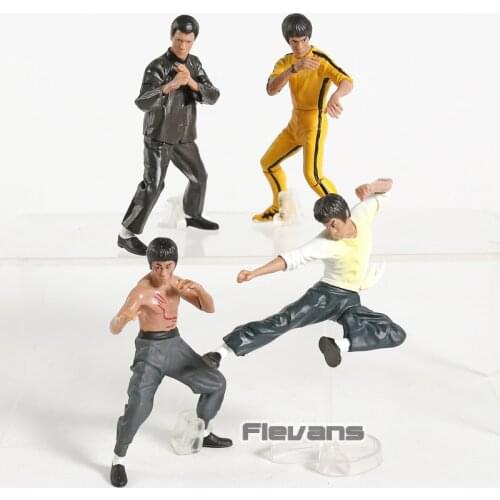 Cool Bruce Lee Kung Fu PVC Figures Collection Toys 4pcs/set