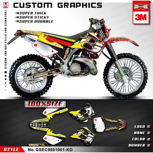 KUNGFU GRAPHICS Dirt Bike Stickers MX Decals for GAS GAS EC 125 200 250 300 1998 1999 2000 2001, Customizable