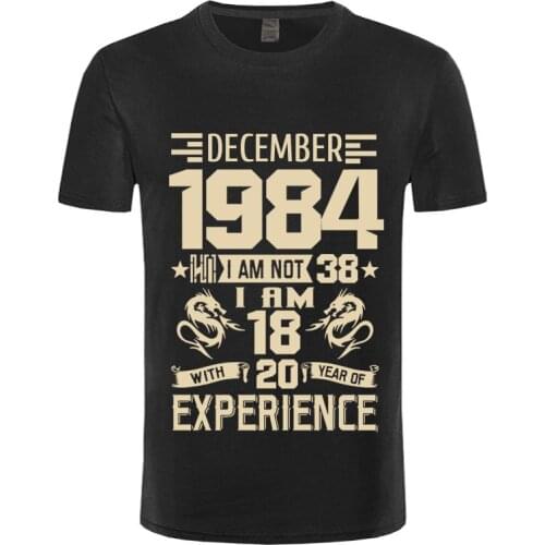 2021 NEW January February March April May June July August September T shirt Printed Casual 1984 YEARS shirt Mens Short Sleeve