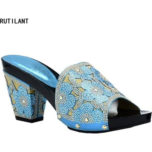 New Arrival Women Shoes Slip on Shoes for Women Summer High Heeled Rhinestone Heels Designer Shoes Women Luxury 2018