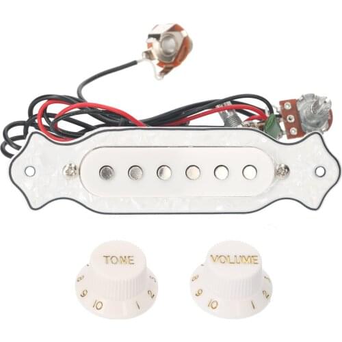 Muslady Electric Guitar Pickup Ready-to-Install Guitar Pickup Set & 6.35mm Jack Volume Tone Adjustment Knobs Guitar Accessories