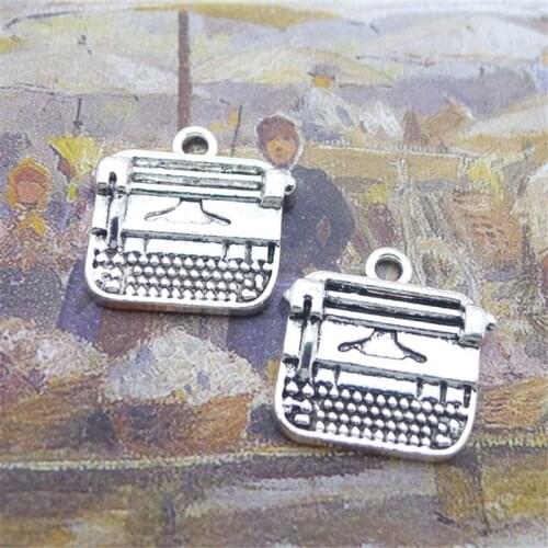 BULK 30 Alloy Antique Silver Plated Typewriter Charms Pendants 18*18mm