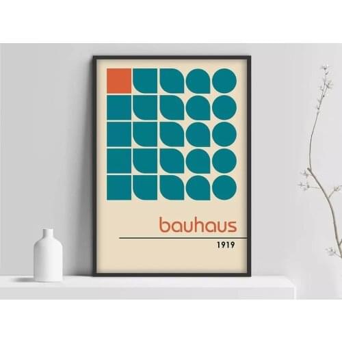 Bauhaus poster, 100 year Bauhaus, Bauhaus Exhibition print, Herbert Bayer poster, Bauhaus Print, Walter gropius, Baus artMatisse