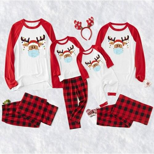 Christmas Pajamas Set Matching Family Outfits Mommy And Me Clothing Sets Dad Son Long Sleeve Homewear Suit Family Look Pyjamas