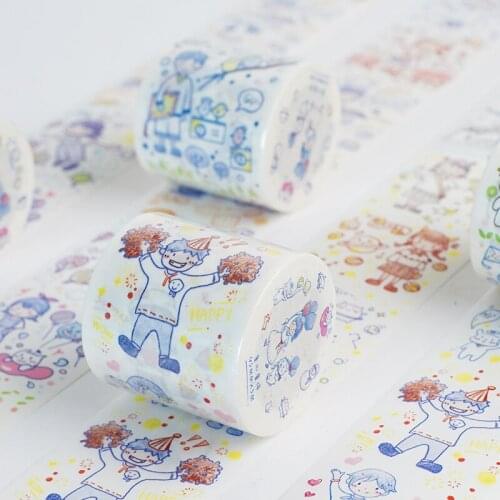 Wide Washi Tape Lovely Cartoon Character Cute Girls Sticker Decoration WashiTape DIY Planner Scrapbooking Masking Tape Escolar