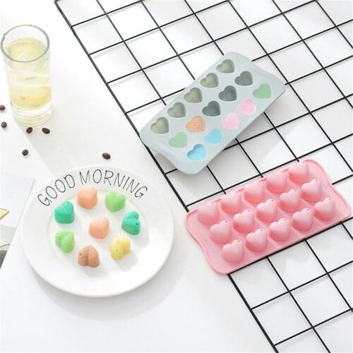 15-Cavity Heart Shape Chocolate Silicone Mold For kid Cake Decorating Tools Fondant Molds Baking Candy Mould Cupcake Accessories