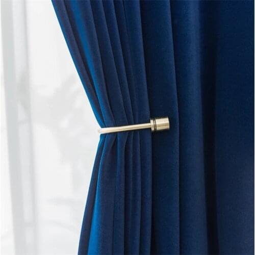 Modern Curtains Australian Wool Velvet Deep Blue Curtains for Living Room Bedroom Nordic Solid Curtain Treatment Home Decoration