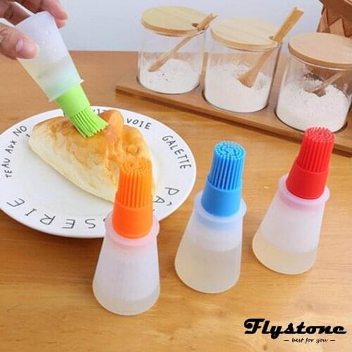 Convenient Silicone Bottle With Brush Baking BBQ Basting Brush Pastry Oil Brush Kitchen Baking Honey Oil barbecue Tools Gadgets