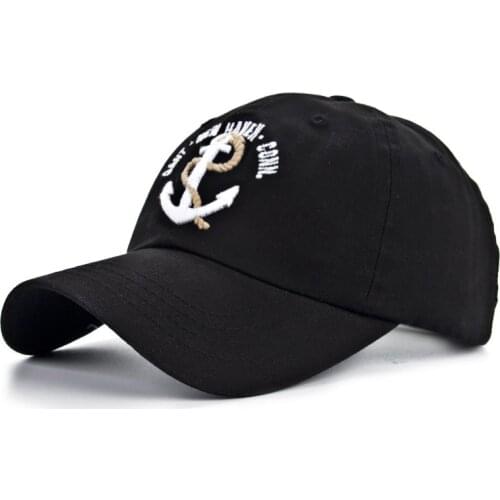 High Quality Cotton Small Anchor Embroidery Outdoor Sunshade Cap Mens Baseball Cap