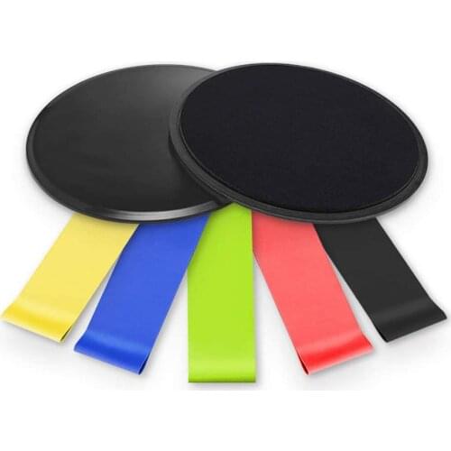 Core Slider Fitness Sports Equipment 5 Resistance Loops with Double-sided Strength Exercise Home Gym Smooth Gliding Disc