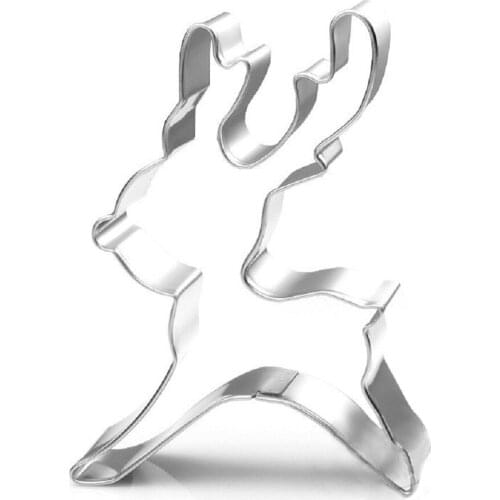 1pc Baking Mold Stainless Steel Cookie Cutters Biscuit Diy Mold Elk Cutters Cake Decoration Fondant Cookie Run Kitchen Accessory