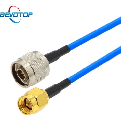 1PCS N Male to SMA Male Plug RF Adapter Blue RG405 Coaxial Pigtail Cable RG405 Extension Jumper 15CM 50CM 1M 2M 5M