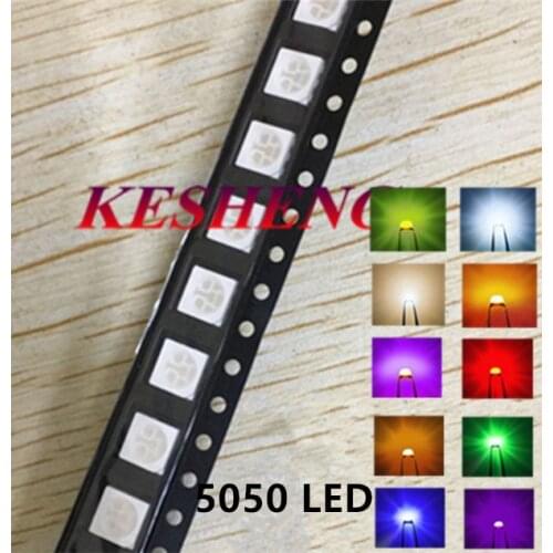 1000PCS SMD 5050 Red /Green /Blue/ White /Yellow /Warm White/Pink/UV/Orang/RGB/WS2812B light LED diode High Power Super Bright