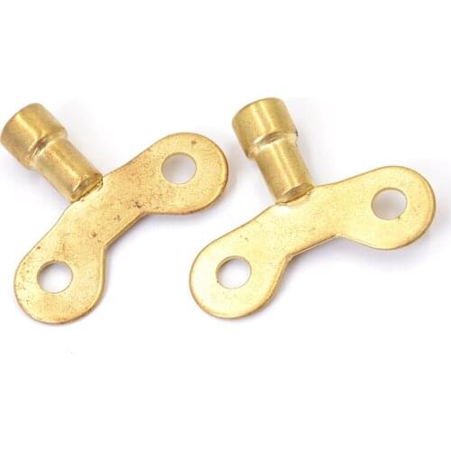 2pcs/lot key for water tap Solid Brass Special lock Radiator Plumbing Bleed Key Square Socket Hole Water Tap Faucet Key golden